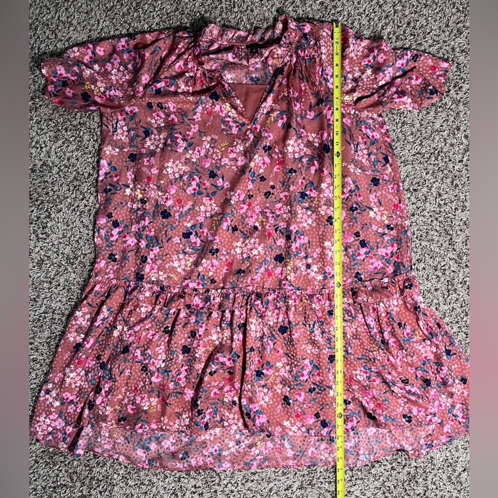 Ann Taylor Pink and Black Floral Midi Dress with Removable Slip – Size Large‎ - Picture 6 of 10